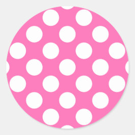 Shock rosa Polka dots Runt Klistermärke