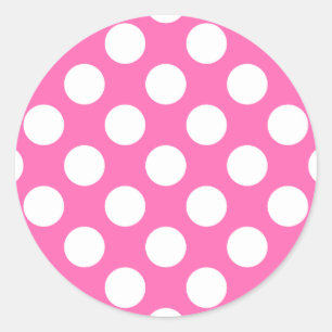 Shock rosa Polka dots Runt Klistermärke