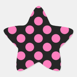 Shock rosa Polka dots Stjärnformat Klistermärke