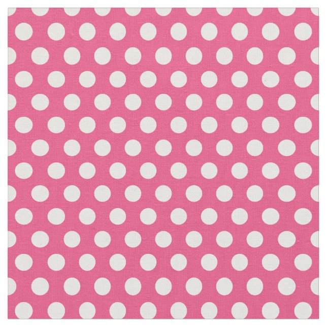 Shock rosa Polka dots Tyg (Närbild)