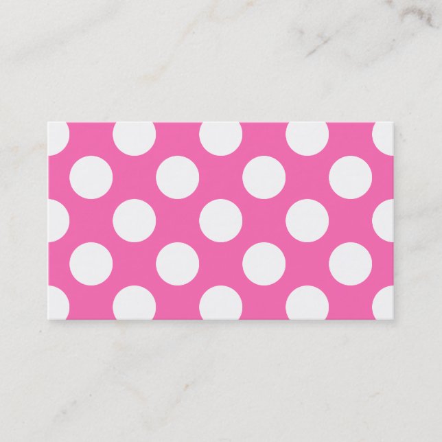 Shock rosa Polka dots Visitkort (Framsida)