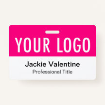 Shock rosa PVC-Vågräts ID-Namn bricka