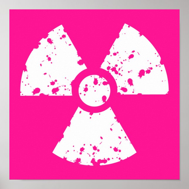 Shock rosa radioaktiva tecken poster (Framsidan)