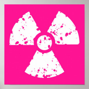 Shock rosa Radioaktivt tecken Poster