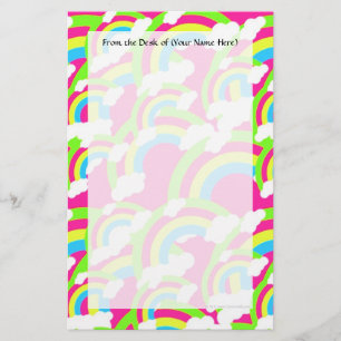 Shock rosa Rainbow Mönster Brevpapper