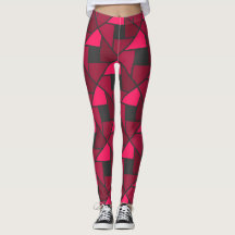 Shock rosa Raspberry Red Geometric Yoga Byxor