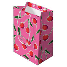 Shock rosa Retro Berry Cherry Birthday Gift Bag