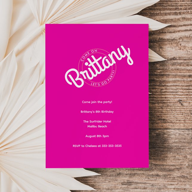 Shock rosa Retro Dolly Låt oss gå Party! (Skapare uppladdad)