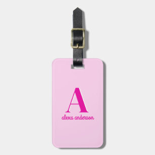 Shock rosa Retro Dolly Monogram Bagagebricka
