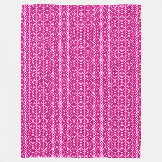 Shock rosa Retro Geometric Fleece Blanket (Framsidan)