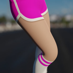 Shock rosa Retro Gym Kort Tube Socks Leggings