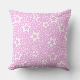 Shock rosa retro polka dots med blommönster kudde