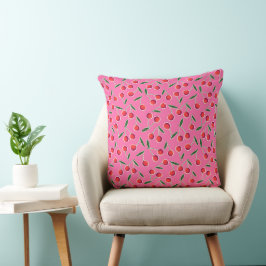 Shock rosa Retro Pop Art Berry Cherry Kudde