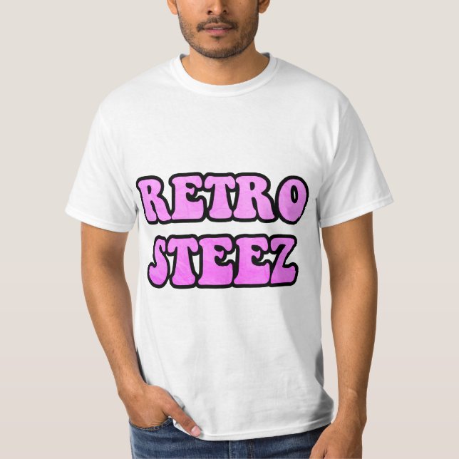 Shock rosa Retro Steez T-shirt (Framsida)