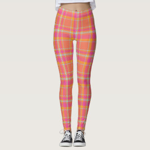 Shock rosa Retro-stift med Orange och blått Leggings