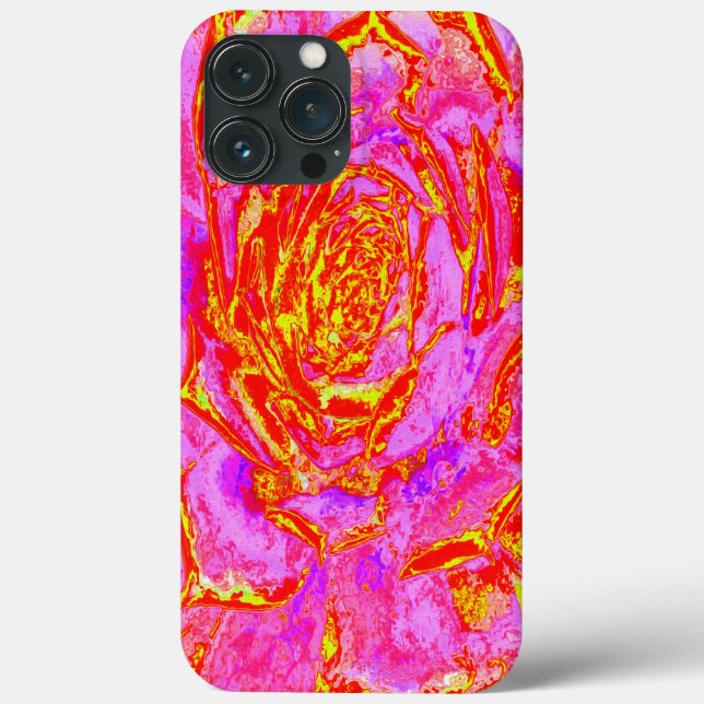 Shock rosa, Röd och Gult Succulent Sedum Rosette (Baksida)