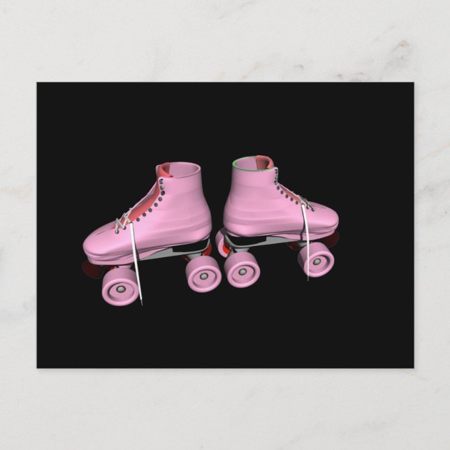 shock rosa Roller Skates Vykort (Framsida)