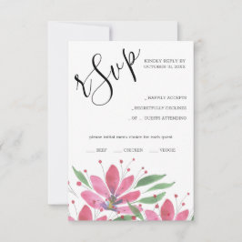 Shock rosa Rustic Lotus Watercolor Art OSA Kort