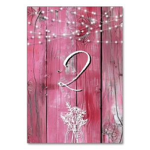 Shock rosa Rustic Wood String Ljus Mason Burk Bordsnummer