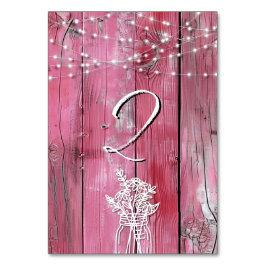 Shock rosa Rustic Wood String Ljus Mason Burk Bordsnummer