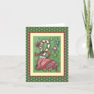 SHOCK ROSA SANTA FLAMINGO CHRISTMAS GREETING CARD HELGKORT