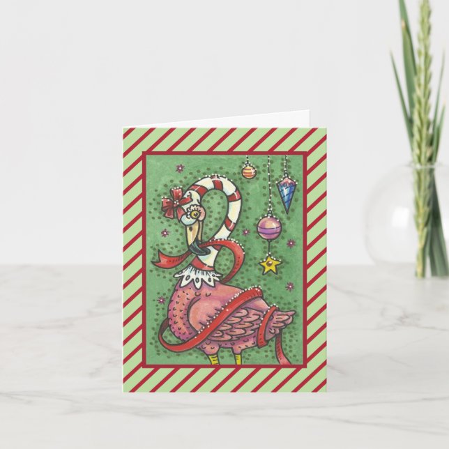 SHOCK ROSA SANTA FLAMINGO CHRISTMAS GREETING CARD  HELGKORT (Framsida)