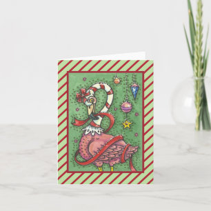 SHOCK ROSA SANTA FLAMINGO CHRISTMAS GREETING CARD HELGKORT