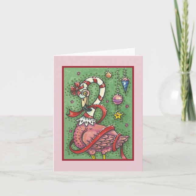 SHOCK ROSA SANTA FLAMINGO CHRISTMAS GREETING CARD  HELGKORT (Framsida)