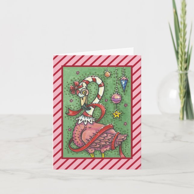 SHOCK ROSA SANTA FLAMINGO CHRISTMAS GREETING CARD  HELGKORT (Framsida)