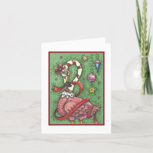 SHOCK ROSA SANTA FLAMINGO CHRISTMAS GREETING CARD HELGKORT