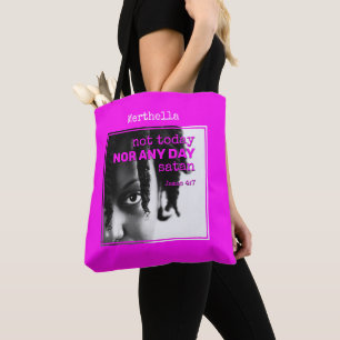 Shock rosa SATAN TOT Bag INTE I DAG Tygkasse