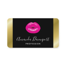 Shock rosa Shiny Läppar på Black