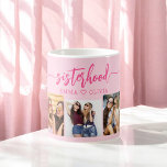 Shock rosa Sistors 3 Fotokollage Kaffemugg<br><div class="desc">Firar systrätten med systrarna 3 Photo Collage Keepsaké Gift Coffee Mugg. Det här pulserande mugg har en fantastisk samling av tre omhuldade foton, som fångar speciella ögonblick som delas med dina systrar. Shock rosa ger en roligt och snyggt beröring och skapar det som en fristående biet för kaffe eller te...</div>