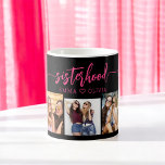 Shock rosa Sistors 3 Fotokollage Kaffemugg<br><div class="desc">Firar systrätten med systrarna 3 Photo Collage Keepsaké Gift Coffee Mugg. Det här pulserande mugg har en fantastisk samling av tre omhuldade foton, som fångar speciella ögonblick som delas med dina systrar. Shock rosa ger en roligt och snyggt beröring och skapar det som en fristående biet för kaffe eller te...</div>
