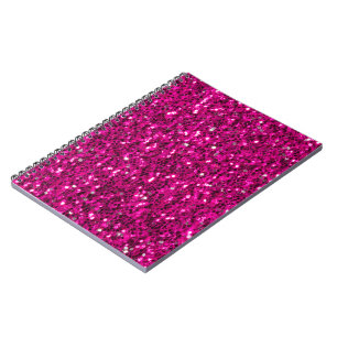 Shock rosa sparkles faux glitter anteckningsbok