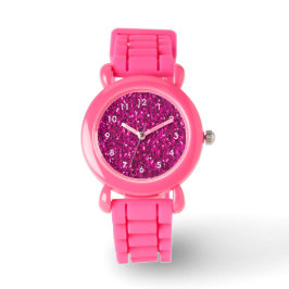 Shock rosa sparkles faux glitter armbandsur