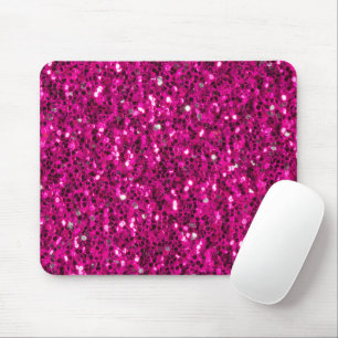 Shock rosa sparkles faux glitter musmatta