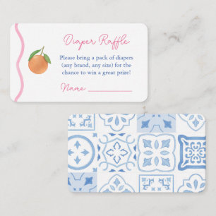 Shock rosa Squiggle Citrus Baby Shower Diaper Raff Tilläggskort