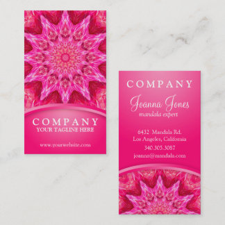 Shock rosa Star Flower mandala Visitkort