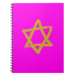 Shock rosa Star of David Notebook Anteckningsbok