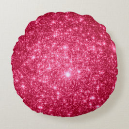 Shock rosa Stars Round Pillow Rund Kudde
