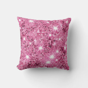 Shock rosa Stars Sequin Glitter Kudde