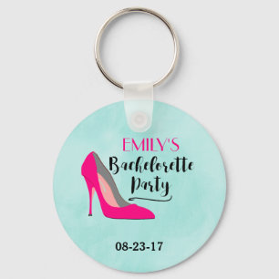 Shock rosa Stiletto High Heel Bachelorette Party Nyckelring
