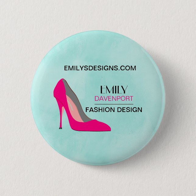 Shock rosa Stiletto High Heel Shoe Chic Business Knapp (Framsida)