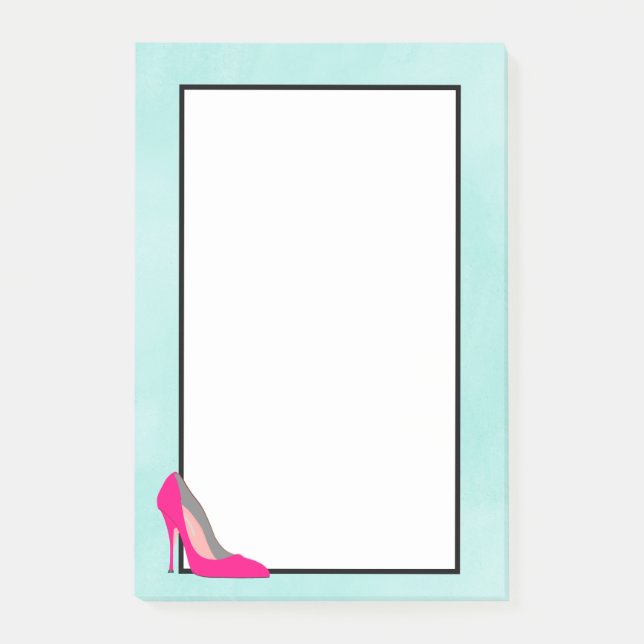 Shock rosa Stiletto Post-it Block (Framsida)