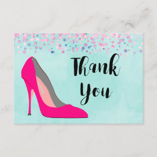 Shock rosa Stiletto Shoe and Rosa Confetti Tack Kort