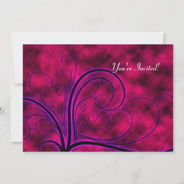 Shock rosa Storm Goth Sweet 16-inbjudan Inbjudningar (Framsida)