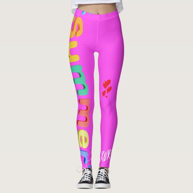 Shock rosa Summer Roligt Leggings (Framsida)