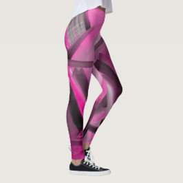 Shock rosa, svart, modern konst, Elegant Leggings