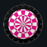 Shock rosa svart och vitt piltavla<br><div class="desc">Shock rosa Black and White Dart Board</div>
